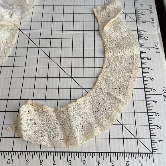 Antique Lace Collar & Trim Lot Victorian Edwardian Filet Lace Heirloom Sewing - Picture 6 of 12